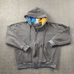 Vintage Microsoft Hoodie Adult Medium Gray Full Zip Long Sleeve Casual Men's